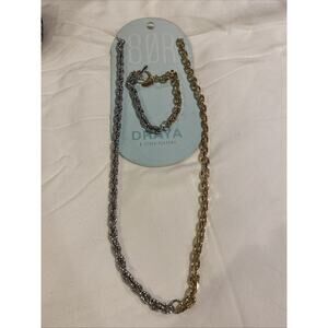 8 Other Reasons X Draya Michele Gold & Silver Tone Necklace & Bracelet Set